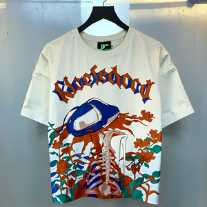 Tùy Chỉnh Chất Lượng Cao Đau Khổ Cổ Điển Cotton Màu Đen Axit Rử<span class=keywords><strong>a</strong></span> Heavyweight Đồ Họ<span class=keywords><strong>a</strong></span> Quá Khổ Boxy Cắt T Áo Sơ Mi - Product Image 1