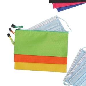 Budget-Friendly Document Storage Bag Versatile Pencil Case PVC <b>Plastic</b> <b>Mesh</b> Zipper Pouch Travel Essentials Organizer for Makeup - Product Image 1