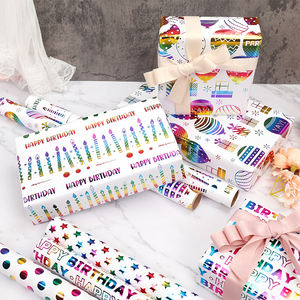 Wholesale 80g <b>Birthday</b> Art <b>Paper</b> 43*300cm Gift Luxury Custom Packaging <b>Wrapping</b> <b>Paper</b> Roll - Product Image 3