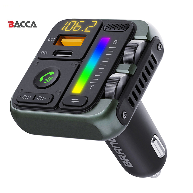 New Selling MT04 Universal Wireless 5.3 Dual-Port Fast Charging Handsfree Car Kit High-quality Chip FM Transmitter Car