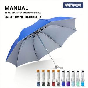 Paraguas OEM de 21 Pulgadas con Diseño Clásico para Todas las Estaciones, Plegable en 3 Secciones, con Logotipo Personalizado, Colorido, con Mango de Goma y Nailon 190T - Product Image 2