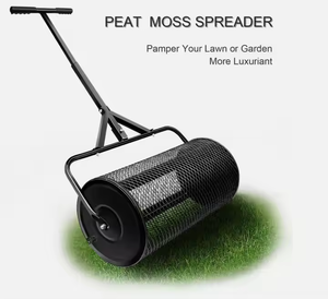 <strong>Lawn</strong> and Garden Roller with Side Latches Steel Mesh Basket for Spreading Manure <strong>Topsoil</strong> - Product Image 4