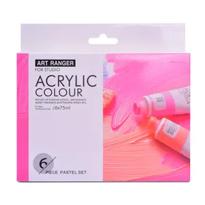 Conjunto de cores acrílicas neon metálicas, conjunto de cores pastel básico, 8 peças, 22 ml, artístico, qualidade, pintura acrílica