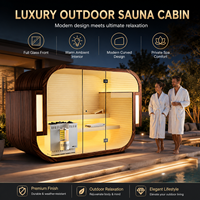 Ruang Sauna Kubus Prefab Modern untuk Luar Ruangan, Kabin Sauna Kayu Solid Persegi untuk Penggunaan di Rumah, Taman, Vila, Hotel, Spa, Proyek Wellness