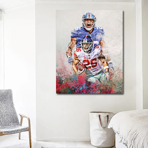 Vente en gros de <span class=keywords><strong>New</strong></span> <span class=keywords><strong>York</strong></span> Giants Impressions sur toile Giants Football Impressions Art mural sportif pour la décoration de la maison - Product Image 4