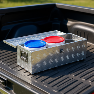 Caja de herramientas plateada de aluminio para camioneta, 30x13x9.6 pulgadas, resistente, impermeable, con cierres, para camioneta o RV - Product Image 2