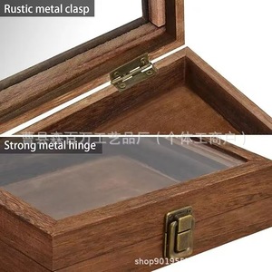 กล่องแสดงเครื่องประดับไม้ทรงสี่เหลี่ยมฝาอะคริลิคสำหรับใช้บนเดสก์ท็อป - Product Image 3