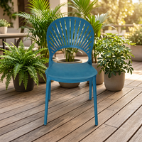 Chaise de salle à manger moderne et minimaliste en plastique, dossier épaissi, design creux en forme de coquille, mobilier de maison, salons extérieurs