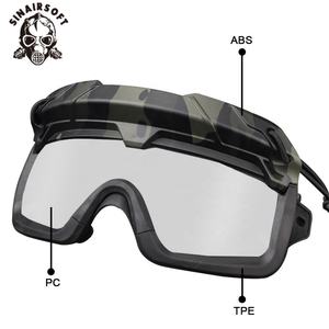 Gafas tácticas antivaho para casco, lentes transparentes de 3 mm, gafas de campo CS - Product Image 4