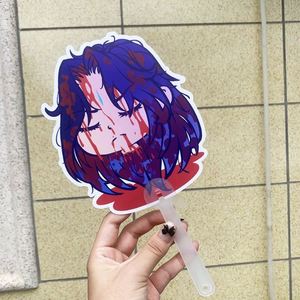Éventail pliant transparent en PVC de forme circulaire personnalisé par le fabricant avec personnage d'idole Kpop ou d'anime pour cadeau promotionnel - Product Image 3