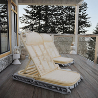 Chaise longue en rotin de qualité supérieure-Tissage ergonomique, pliable et ventilé-Chaise longue de haute qualité pour la plage, le patio et le balcon