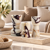 Marbre Calacatta Viola, pierre naturelle luxueuse de couleur violette, vente en gros, décoration d'hôtel et de maison, porte-bougie en marbre naturel