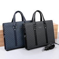 Nouvelle sacoche d'affaires imperméable pour homme, sac à ordinateur portable tendance avec grande capacité, sac à bandoulière en PU de 14 pouces