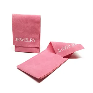 Individuell Bedruckte Wildleder Umschlag Rosa Schmuck Beutel Und Verpackung Geschenk Tasche