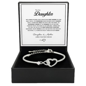 UIONEN Wholesale To My Daughter <b>Infinity</b> Heart <b>Bracelet</b> with Custom Card, Gold Plated Mother Daughter Gift Low MOQ OEM ODM - Product Image 2