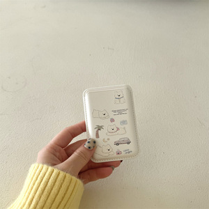 Porte-cartes magnétique <span class=keywords><strong>sans</strong></span> <span class=keywords><strong>fil</strong></span> en cuir PU Persimmon Bear compatible <span class=keywords><strong>avec</strong></span> iPhone 17 16 15 14 - Product Image 4