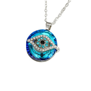 Evil Eye Alloy Necklace Blue Crystal Sweater Chain Women Clavicle Jewelry Gift Geometric <b>Star</b> <b>Design</b> Zinc Alloy Bezel Setting - Product Image 5