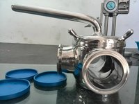 Válvula Manual de Acero Inoxidable Sanitario de Alta Calidad, de 3 Vías, con Conexión Tri-Clamp, SS304/SS316L, con Sello de Silicona para Agua