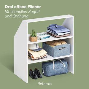<span class=keywords><strong>Armoire</strong></span> de rangement Bellamio Aland moderne en pierre à <span class=keywords><strong>toit</strong></span> incliné, blanche, 3 compartiments, angle de 45 degrés, gain de place, chambre à coucher, 100x90x50cm - Product Image 4