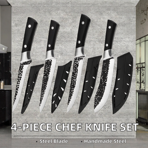 Juego de Cuchillos de Cocina Hechos a Mano, Juego de 4 Piezas para Chef, Acero Inoxidable, Ambidiestro, para Deshuesar, Cortar, Filetear y Picar - Product Image 2