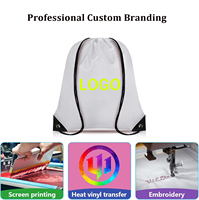 Sac à cordon en polyester 210D avec logo personnalisé, durable, imperméable, sac à dos de sport, sac de sport en gros pour la promotion et les événements
