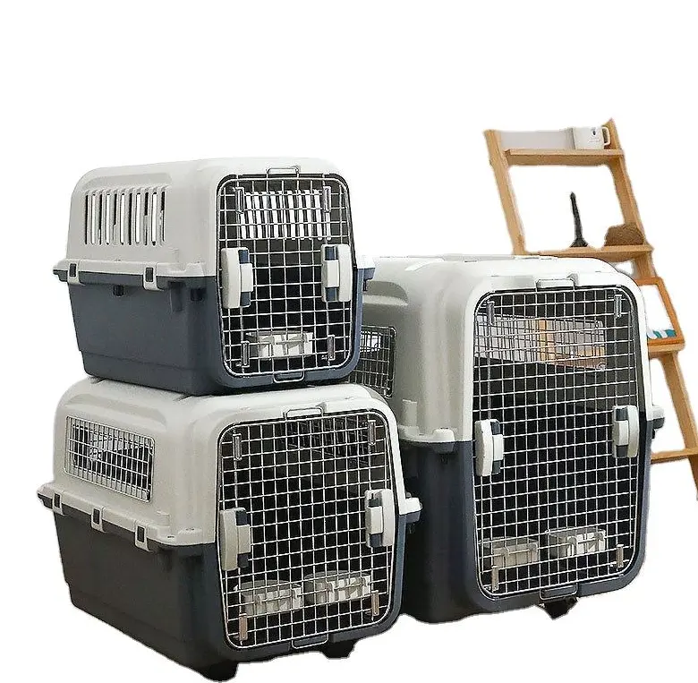 Fast Delivery Airline Approved Portable Plastic Large Air Travel Kennel On Wheels Pet Dog Cat Carrier Crate Cage For Sale