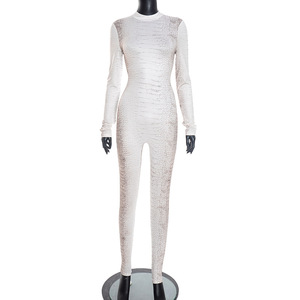 PEEQI J25JP427 Nuevo <span class=keywords><strong>Mono</strong></span> Sexy de Moda para Mujer, <span class=keywords><strong>Mono</strong></span> <span class=keywords><strong>Estampado</strong></span> de Manga Larga, <span class=keywords><strong>Mono</strong></span> Entallado de Una Pieza para Mujer - Product Image 5