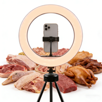 Mini anneau lumineux LED 14 cm avec trépied |   Lampe à selfie 12 pouces à température de couleur réglable 3200K-9999K avec contrôle filaire pour téléphone et vidéo de bureau
