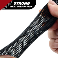 Funda Trenzada de PET Expandible Ignífuga, Protector de Cables de Poliéster Resistente a los Rayos UV para Cableado Electrónico