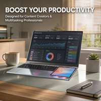 Nouveau bureau ordinateur portable professionnel 15.6 pouces 7 pouces Double moniteur Intel N95 12th Gen RGB clavier rétro-éclairé double écran 256GB SSD IPS