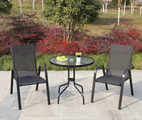 Chaise de salle à manger et de loisirs empilable en acier, résistante aux intempéries, pour extérieur, restaurant, villa, hôtel, patio, jardin, balcon