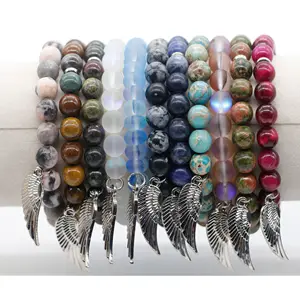 2024 wholesale hot selling stone bead bracelet 8mm natural gemstone unakite bracelet