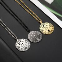 Collier pendentif Myshape en acier inoxydable avec sceau de l'ange Jophiel, style vintage avec chaîne à maillons, sceau de la beauté de Dieu pour homme