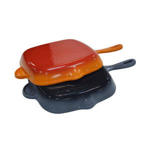 Sartén de Hierro Fundido Esmaltado de Alta Calidad, Color Naranja, Forma Cuadrada - Product Image 3