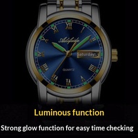 Montre à quartz pour homme avec bracelet en acier inoxydable, cadran à aiguilles, luminescent, résistant à l'eau 30M, calendrier, style business décontracté