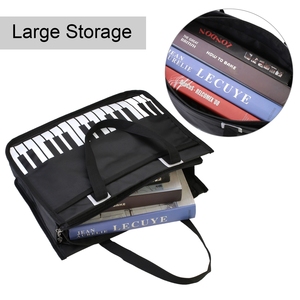 Sac fourre-tout pour partitions musicales, sac imperméable en Oxford pour partitions musicales, sac à main imprimé avec des notes de piano pour les étudiants en musique - Product Image 3