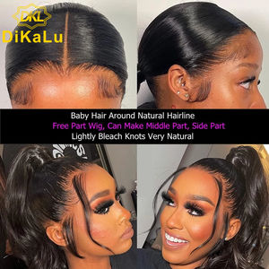 Pelucas de cabello humano <span class=keywords><strong>ondulado</strong></span> para mujeres, cabello Natural <span class=keywords><strong>con</strong></span> <span class=keywords><strong>flequillo</strong></span> libre, brasileño, Remy, 150% de densidad - Product Image 3