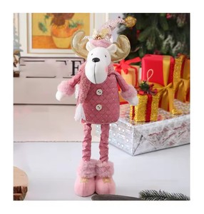 Nuevo producto navideño transfronterizo, patas largas telescópicas rosas, tema navideño, muñeco de nieve, muñeco de alce, juguete, decoración de ventana - Product Image 4