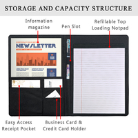 Carpeta Portafolio A4 en Blanco para Sublimación con Bloc de Notas Recargable, Ranura para Tarjetas y Soporte para Bolígrafo