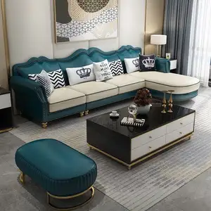 Bộ đồ nội thất phòng khách đơn giản sofa da phòng khách sofa sang trọng Mỹ