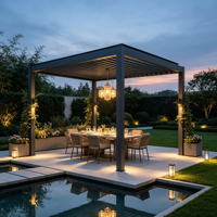 Pergola motorisée en alliage d'aluminium certifiée CE avec fonction de protection solaire, idéale pour les cours et les jardins extérieurs