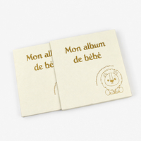 Livre de souvenirs pour bébé personnalisé à couverture rigide avec reliure Wire-O, impression à l'encre de soja FSC, album pour bébé français avec estampage à chaud