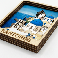 Direkt vom Hersteller 3D MDF Holz Lasergeschnittener Starker Magnetischer Umweltfreundlicher Kühlschrankmagnet für Hochzeiten Abschlussfeiern Tourismus Souvenir