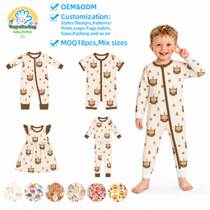 Tutina per Neonati in Fibra di Bambù Avorio con Stampa di <span class=keywords><strong>Gufo</strong></span>, Personalizzabile, per Feste, Pigiamino per Bambini - Product Image 1