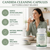 Capsules OEM Candida Cleanse pour la santé intestinale et le soutien digestif, détoxifiantes, supplément naturel à base de plantes