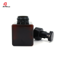 Bouteille en plastique carrée de 250 ml pour shampoing, après-shampoing, gel douche, lotion pour le corps, avec pompe à mousse