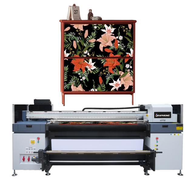 Graphking High Quality 1.8M Hybrid Automatic UV Hybrid PrinterInkjet Printer I3200 Printhead for Large Format New Condition