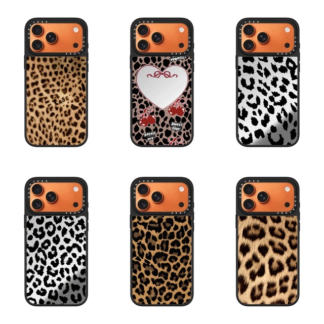 Leopard Print Cover Skin Case For iPhone 17 Pro Max Case For 16 15 Pro, 13/12 for Girls Leopard Skin Mirror Style Case Cover