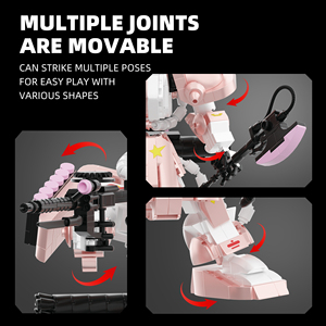 JQ1148 Juego de Juguetes Electrónicos de Plástico ABS para Armar, 40 Piezas, Bloques de Construcción de Robot Zagu Rosa Moderno para Modelos Creativos MOC - Product Image 2