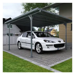 Outdoor Car Shelter Freestanding Roof Curved Porch Cover Modern Metal Carport
